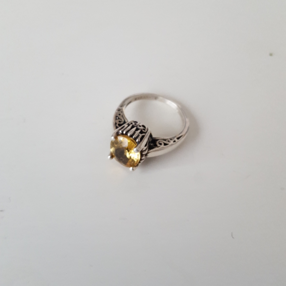 Vintage Kabana Pedigree style sterling silver ring.Sterling Silver Citrine Ring